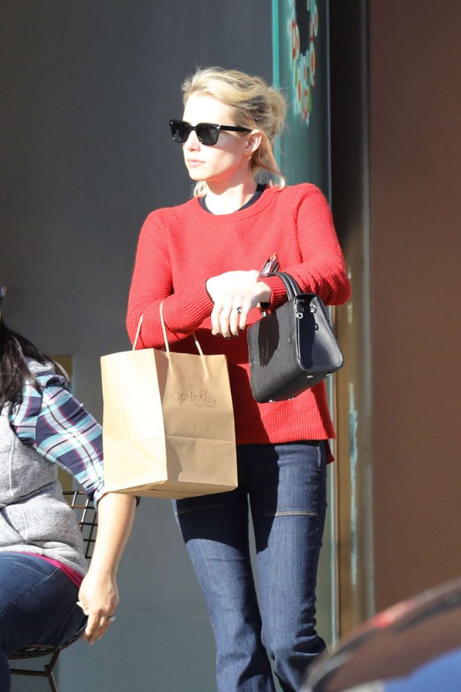 Emma Roberts in Jeans Shopping in Beverly Hills