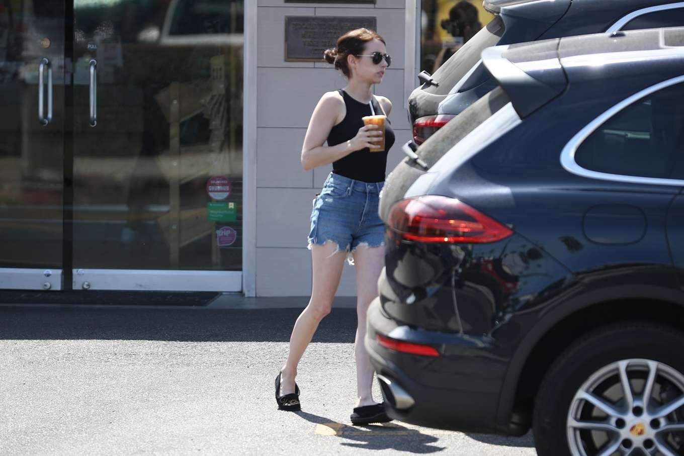 Emma Roberts in Jeans Shorts â€“ Out in Los Feliz