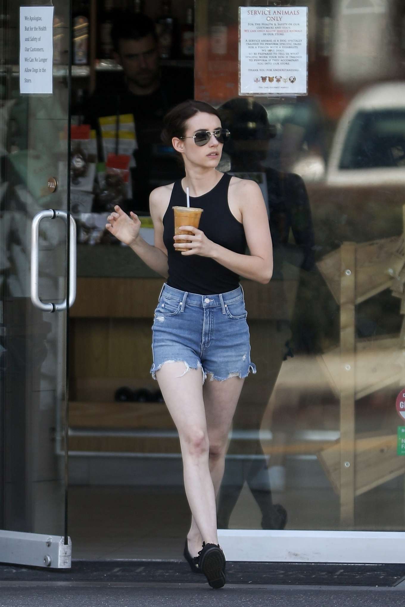 Emma Roberts in Jeans Shorts â€“ Out in Los Feliz