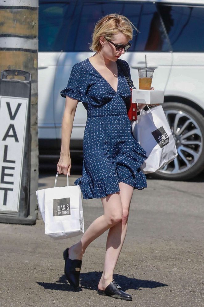 Emma Roberts in Mini Dress at Joan's on Third in Los Angeles