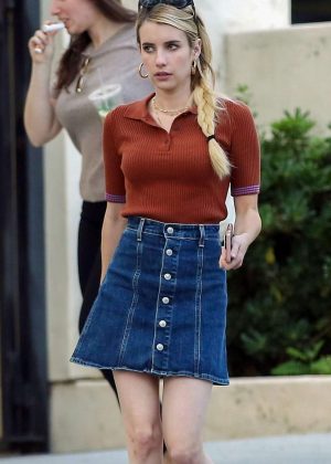 Emma Roberts - In mini skirt out in Los Feliz