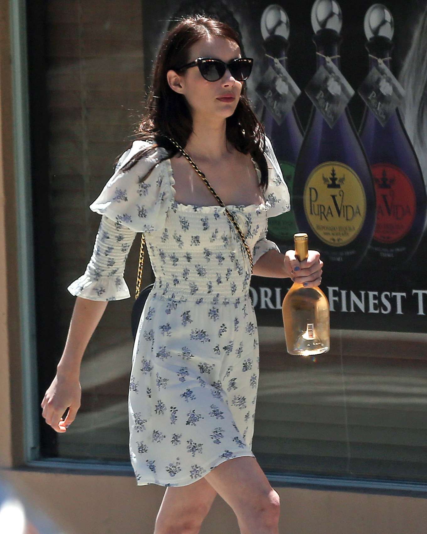 Emma Roberts in Summer Mini Dress â€“ Out in Los Angeles