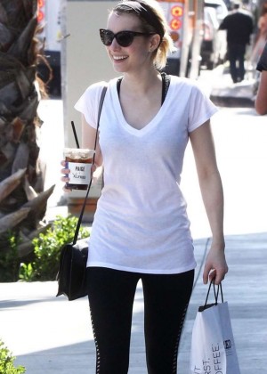 Emma Roberts in Tights out in LA
