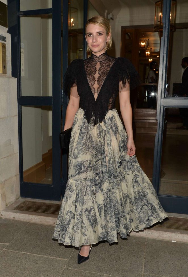 Emma Roberts - Leaving Dior Dinner in Paris