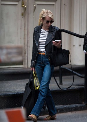 Emma Roberts in Jeans Out in Soho