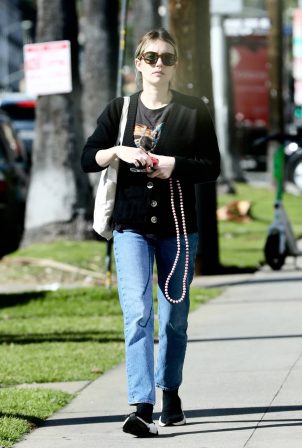 Emma Roberts - Seen in a casual outfit in Los Angeles