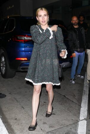 Emma Roberts - Seen while out to dinner with friends in Los Angeles