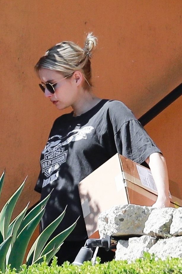 Emma Roberts - Shows baby bump at Alfred Coffee in Los Angeles