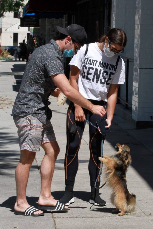 Emma Slater and Sasha Farber - Walking her dog in Los Angeles