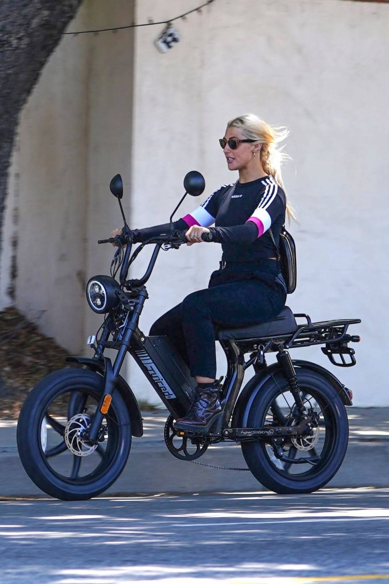 Emma Slater - Electric Moped ride in Studio City