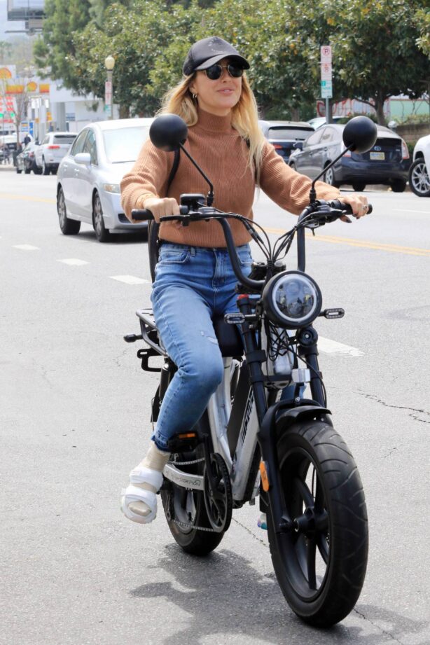 Emma Slater - Riding on electric bike in Los Angeles