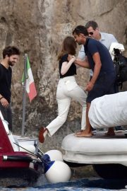Emma Stone and Dave McCary at holiday in Capri