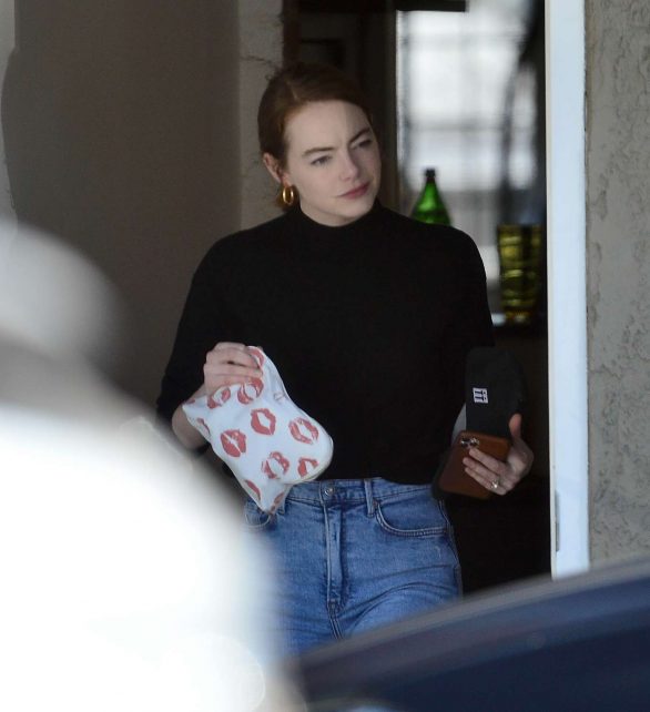 Emma Stone and Dave McCary in West Hollywood