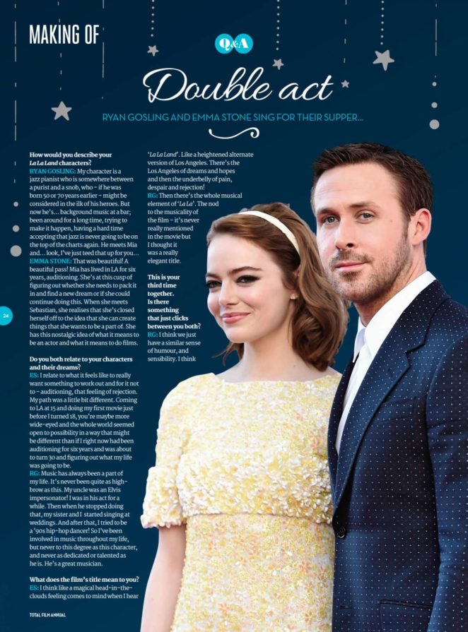 Emma Stone and Ryan Gosling - Total Film Magazine (Annual 2018)