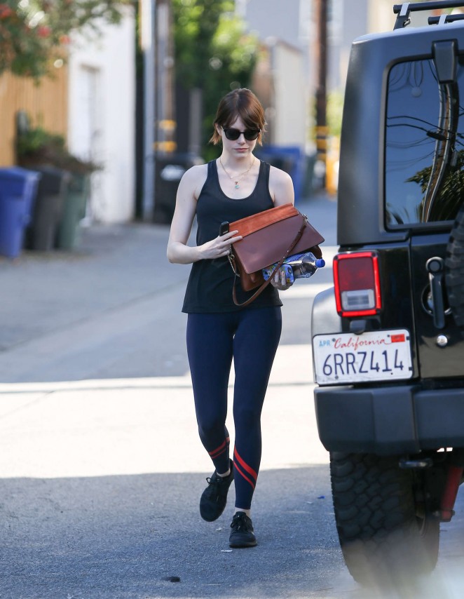 Emma Stone heads to the gym in West Hollywood