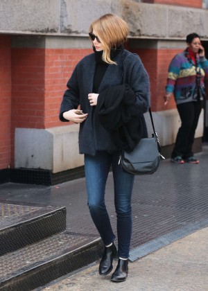 Emma Stone in Jeans out in NYC