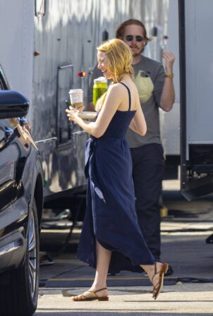 Emma Stone - Is seen on the set of 'AND' in New Orleans