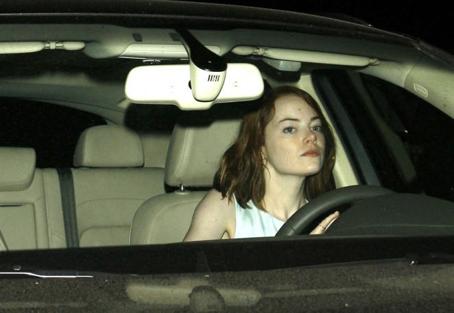 Emma Stone - Leaving Cicconi's Restaurant in West Hollywood