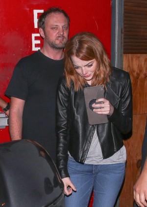 Emma Stone in Jeans Night out in West Hollywood