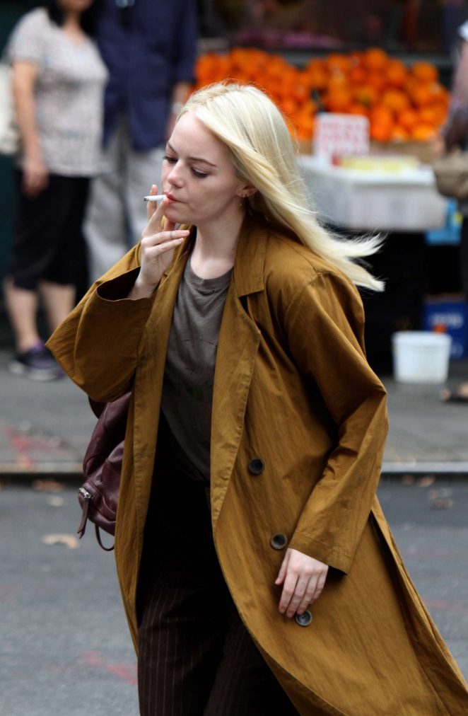 Emma Stone on the set of 'Maniac' in NYC