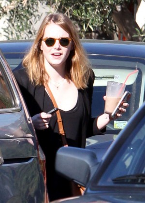 Emma Stone out in Pacific Palisades