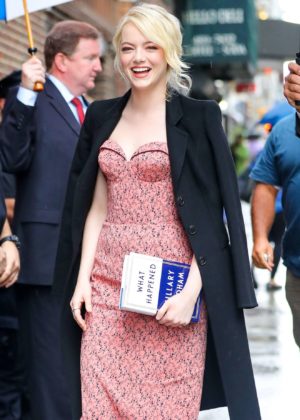 Emma Stone - Seen outside The Late Show With Stephen Colbert in NYC