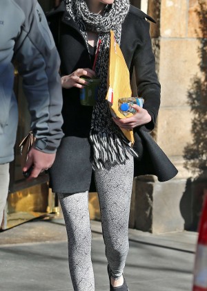 Emma Stone in Leggings Out in NYC