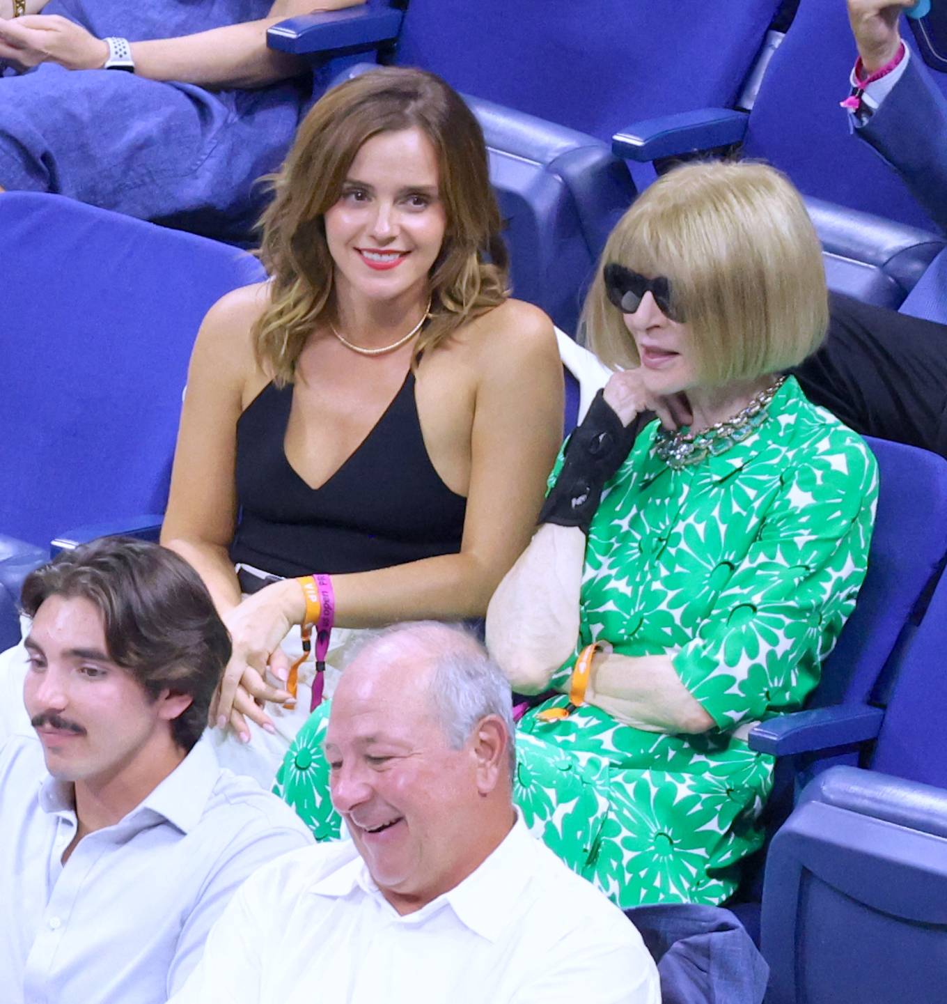 Emma Watson - And Ana Wintour attend the quarter final at The US Open in New York City