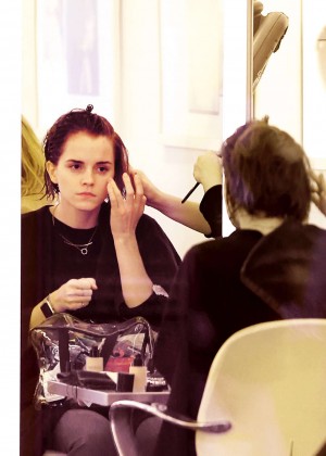 Emma Watson at a hair salon in New York City