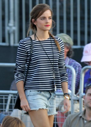 Emma Watson in Jeans Shorts at British Summertime Festival in London