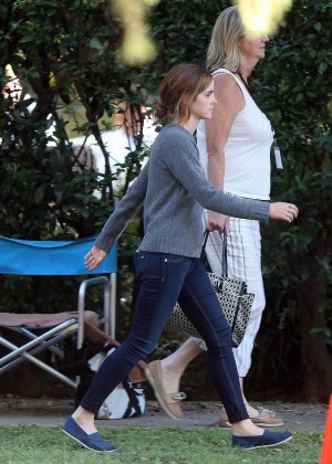 Emma Watson in Tight Jeans On 'The Circle' set in LA
