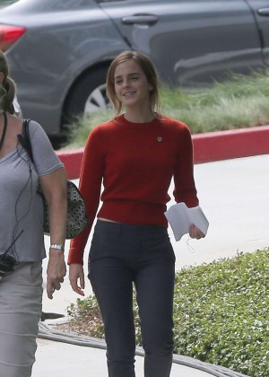 Emma Watson in Tight Pants on the set of 'The Circle' in LA