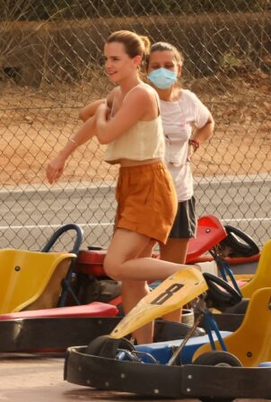 Emma Watson - Riding Go Karting in Ibiza