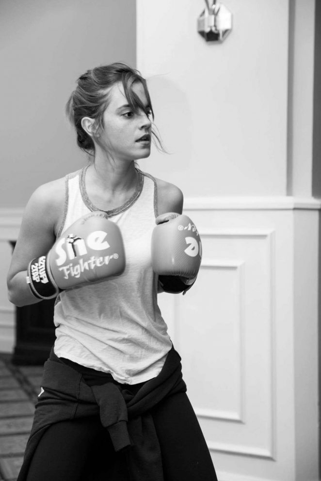 Emma Watson - SheFighter training with Lina Khalifeh in Ottawa