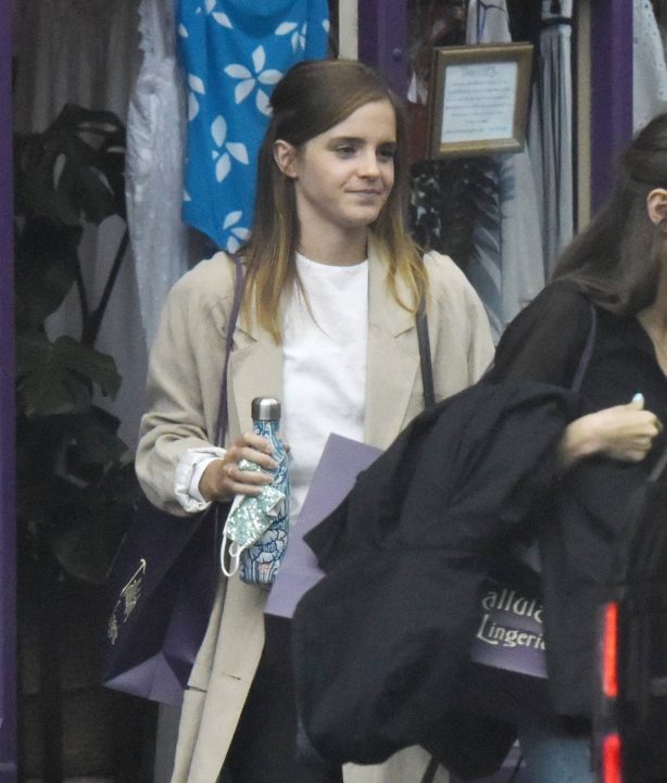 Emma Watson - Shopping candids at Tallulah Lingerie in north London