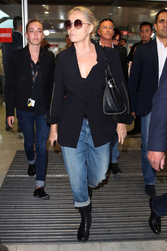 Emmanuelle Beart Arriving at Airport in Nice