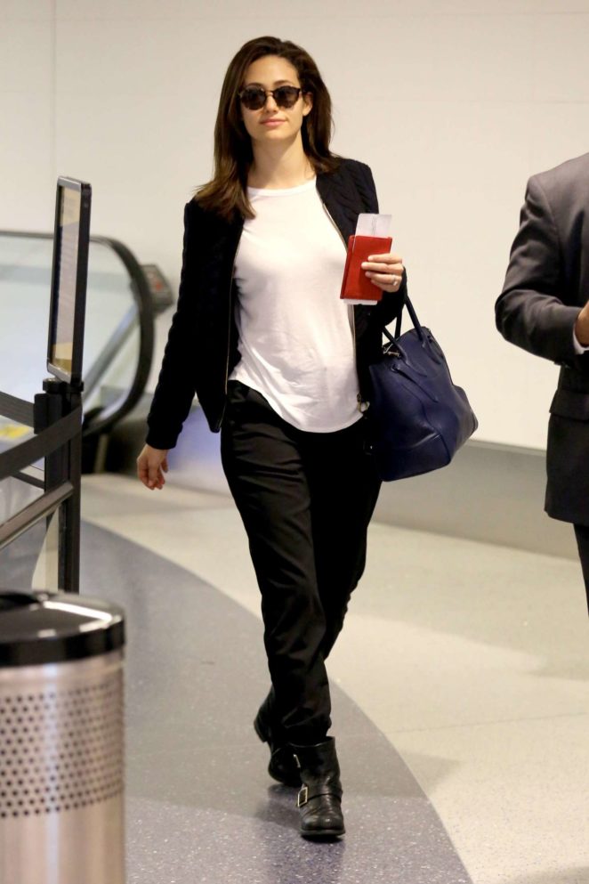 Emmy Rossum at LAX International Airport in Los Angeles