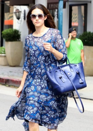 Emmy Rossum in Dress Out in Beverly Hills
