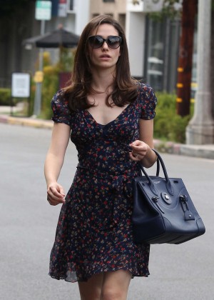 Emmy Rossum in Mini Dress Out in West Hollywood