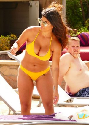 Erika Medina in Yellow Bikini in Las Vegas