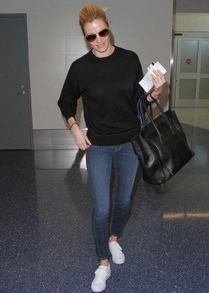 Erin Andrews in Jeans at LAX Airport in Los Angeles