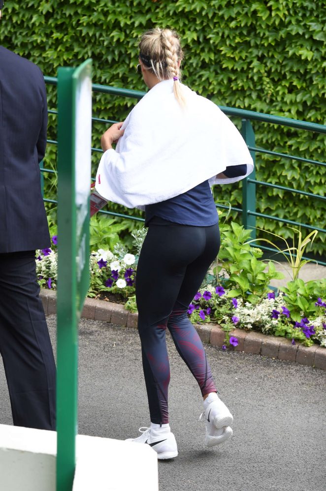 Eugenie Bouchard - Arriving at All England Club in London
