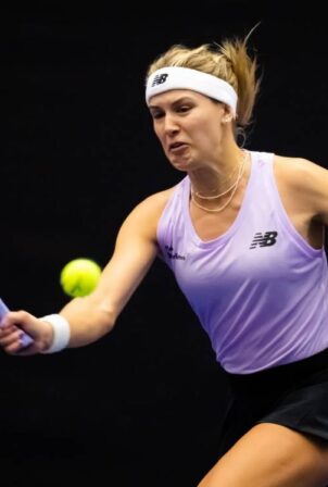 Eugenie Bouchard - Playing in an Agel Open qualifying match in Ostrava - Czech Republic