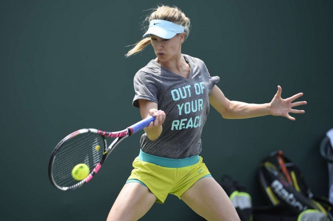 Eugenie Bouchard - Practice Session 2015 in Key Biscayne