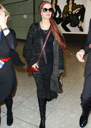 Eva Green at Heathrow Airport in London
