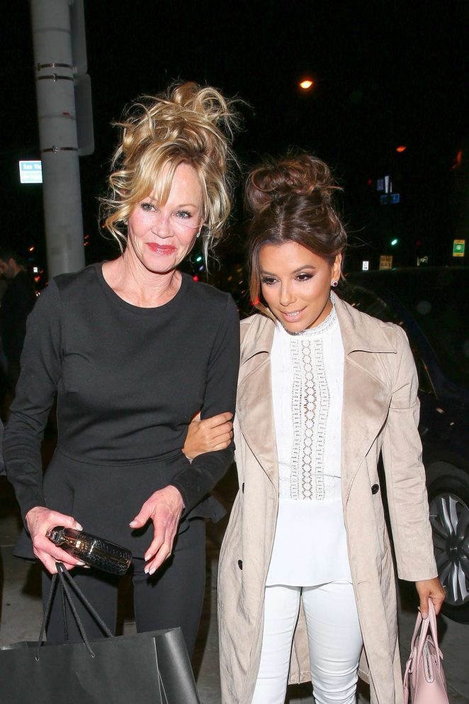 Eva Longoria and Melanie Griffith night out at Catch restaurant in West Hollywood