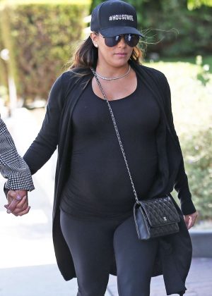 Eva Longoria in Black Outfit - Out in Beverly Hills