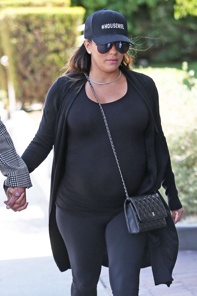 Eva Longoria in Black Outfit - Out in Beverly Hills