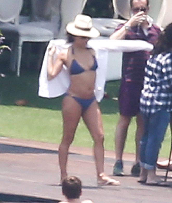 Eva Longoria in Blue Bikini in Mexico
