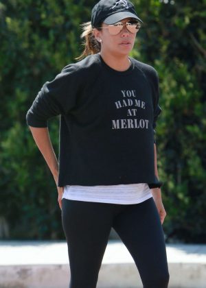 Eva Longoria in Leggings out in Malibu